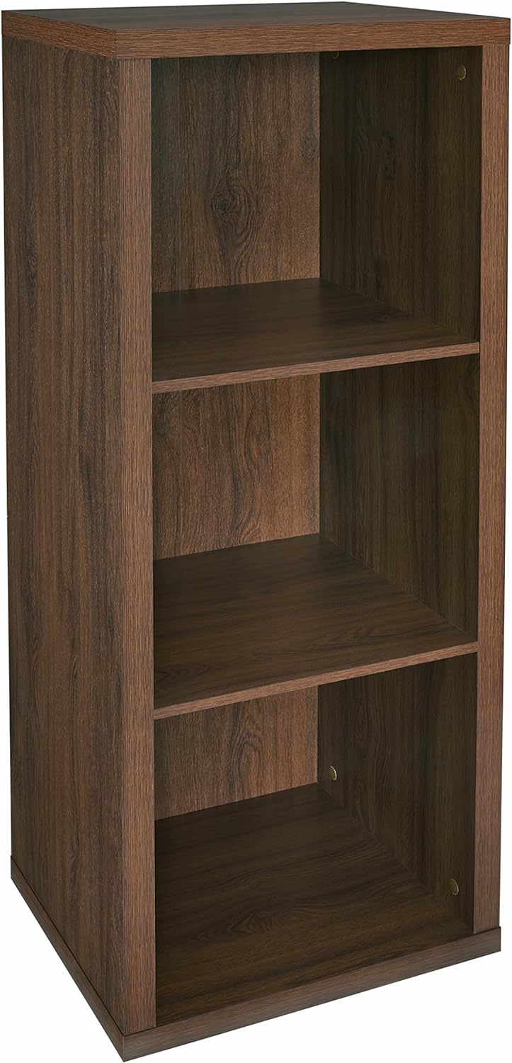 ClosetMaid 6107 Decorative 3-Cube Storage Organizer, Dark Chestnut