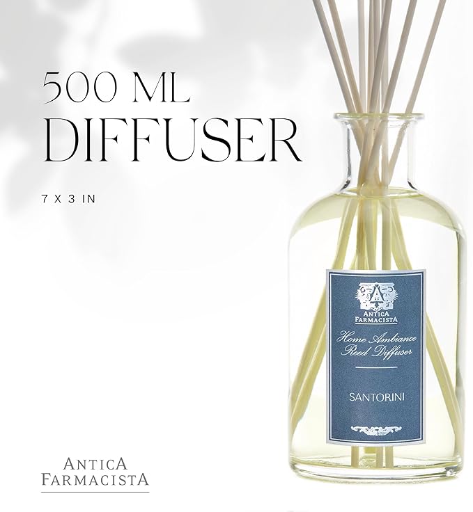 Antica Farmacista Home Ambiance Diffuser - Long-Lasting Reed Scent Diffuser - Luxury Room Freshener Gift - Santorini, 16.9 fl oz