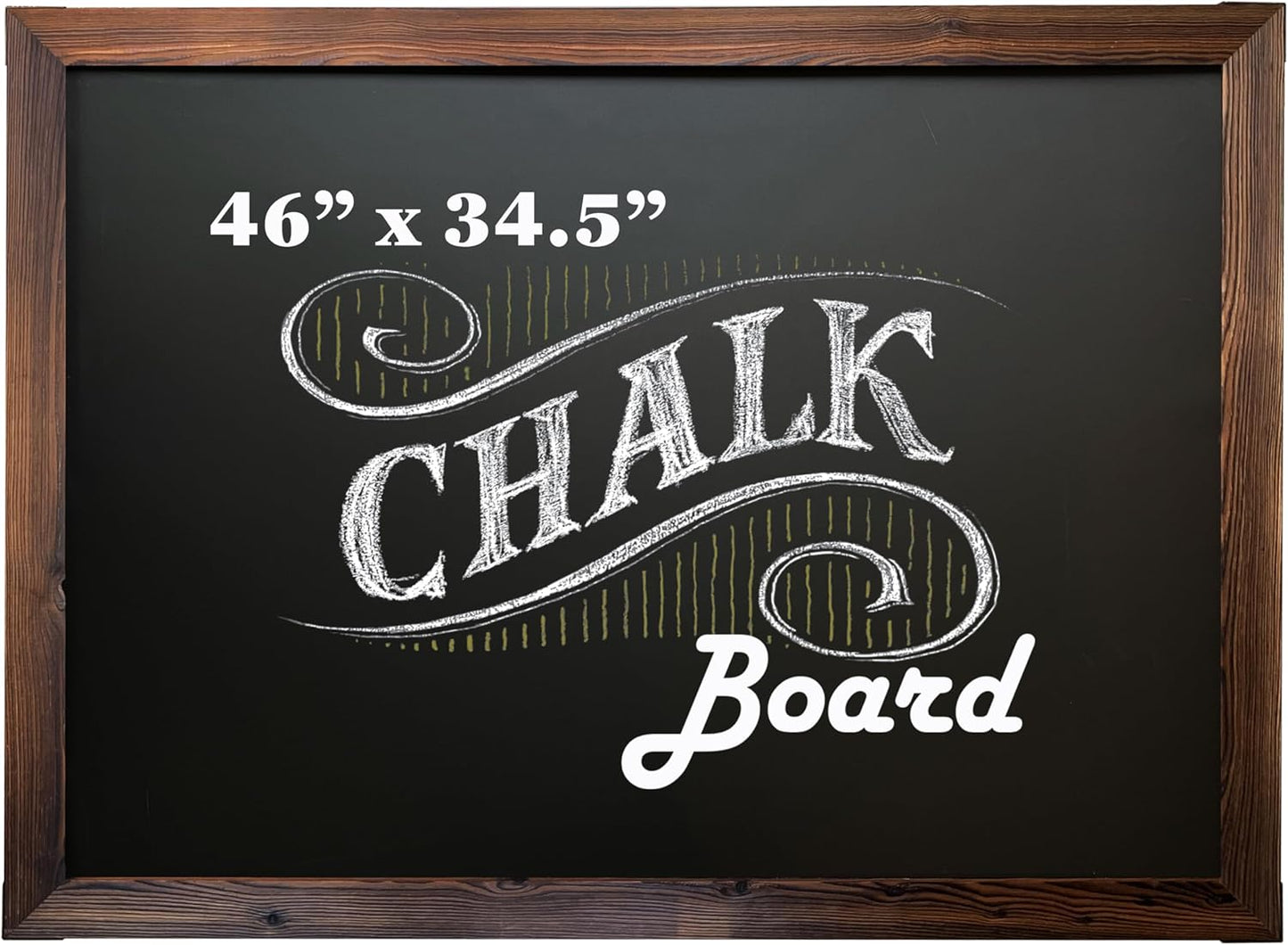 Loddie Doddie Magnetic Chalkboard - 46 x 34.5 in. Rustic Wood Frame - Easy-to-Erase Magnetic Board for Wall Decor & Magnet Display - Chalkboard Sign