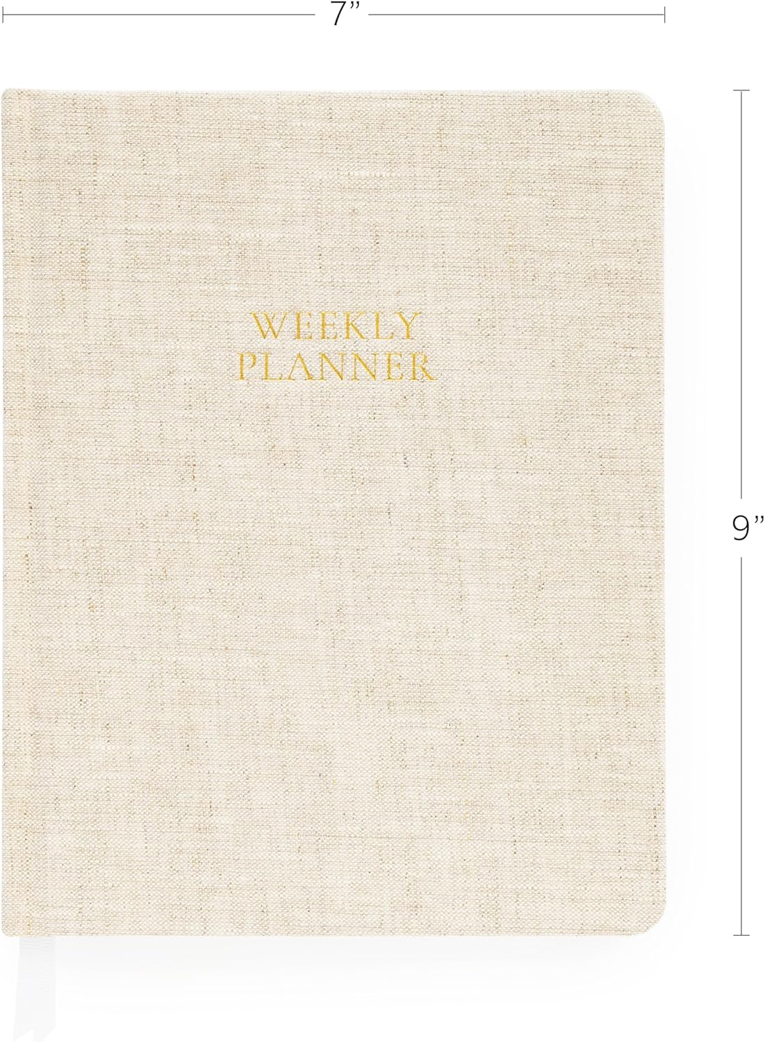 Sugar Paper Undated Weekly Planner, Fabric Bound Hardcover, 7" x 9", 3 Months, Flax