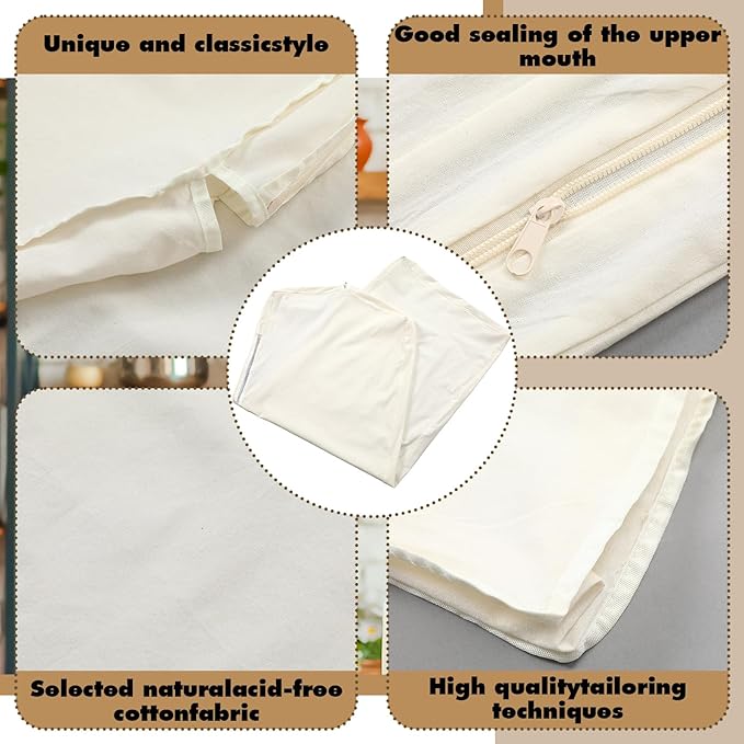 Aliceset 3 Pack Pure Cotton Garment Storage Bag for Hanging Clothes 24 x 61 Inch Breathable Garment Cover Canvas Suit Bags for Closet Storage Short Dresses Suits Gowns