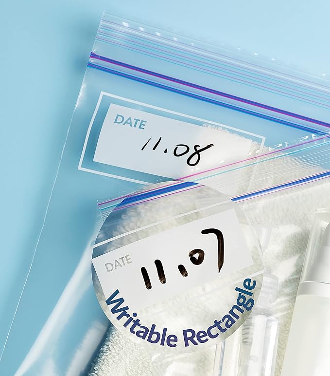 24/7 Bags- 2 Gallon Food Storage Bags, 25 Count, Double Zipper Seal, 2.5 Mil Thick, Easy Grip Open Tabs, Write-On Space, BPA-Free, Microwave Safe, Non-StandUp