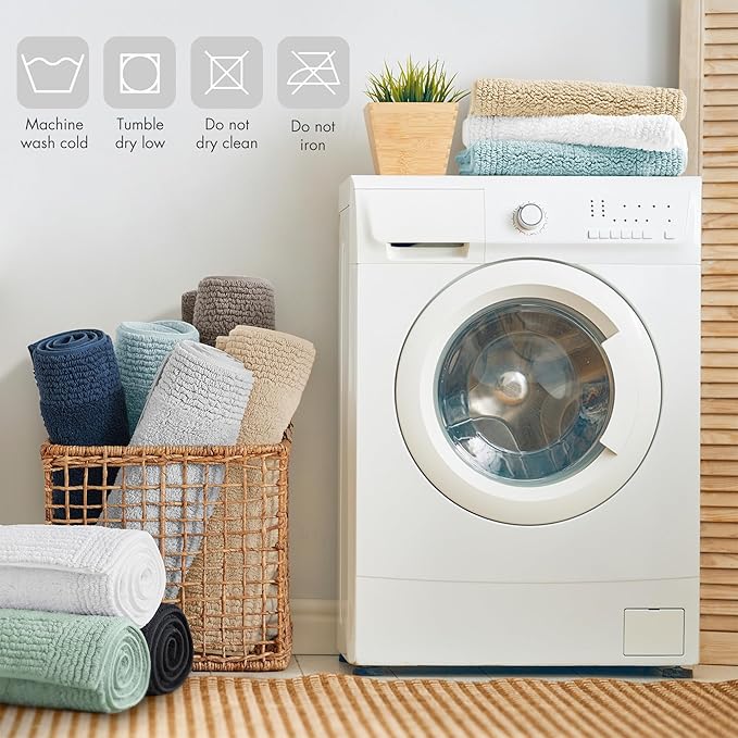 Madison Park Splendor Reversible 100% Cotton Tufted Bathroom Rug-3000 GSM Hotel Quality Luxurious Plush Medium Pile Bath Mat Absorbent, Quick Dry, Shower Room Décor, 24x44 White