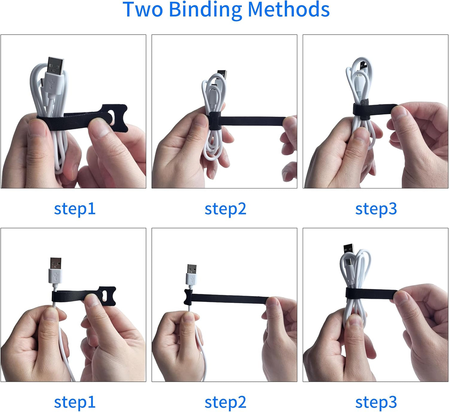 200 PCS 6 Inches Black Reusable Cable Ties, Adjustable Cord Straps, Cable Organizer, Cord Wrap and Hook Loop Cords Management