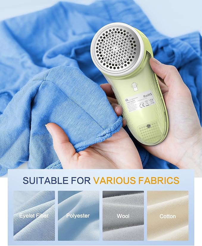 BEAUTURAL Fabric Shaver, Rechargeable Lint Remover for Clothes, Electric Lint Shaver with 6-Leaf Blades, Sweater Shavers to Fuzz, Lint Balls, Pillings, Bobbles for Clothes and Furniture