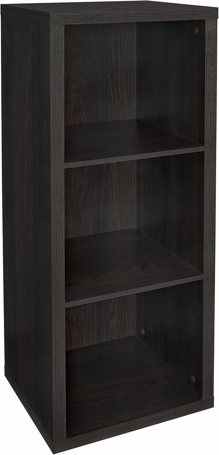 ClosetMaid 4107 Decorative 3-Cube Storage Organizer, Black Walnut