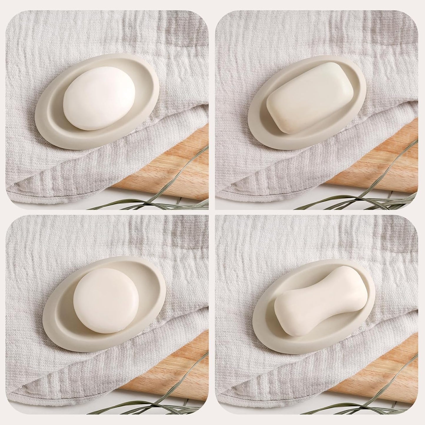 Bathroom Accessory Set 5PCS, Ceramic Bathroom Accessories Set, Irregular Shape Small Bathroom Sets Accessories Complete, Home Apartment Minimalist Decor Vanity Countertop, Beige, ANTIS'S HOME