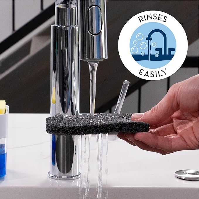 S&T INC. Bar Soap Holder for Kitchen, Bathroom, and Soap Dish, 4 Pack, Dark Grey, 2.9 inches by 4.4 inches