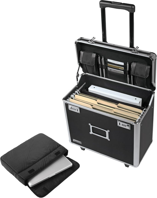 Vaultz Locking Mobile Business Case, Legal Size, 14.5 x 13.5 x 11 Inches, Black (VZ00194)