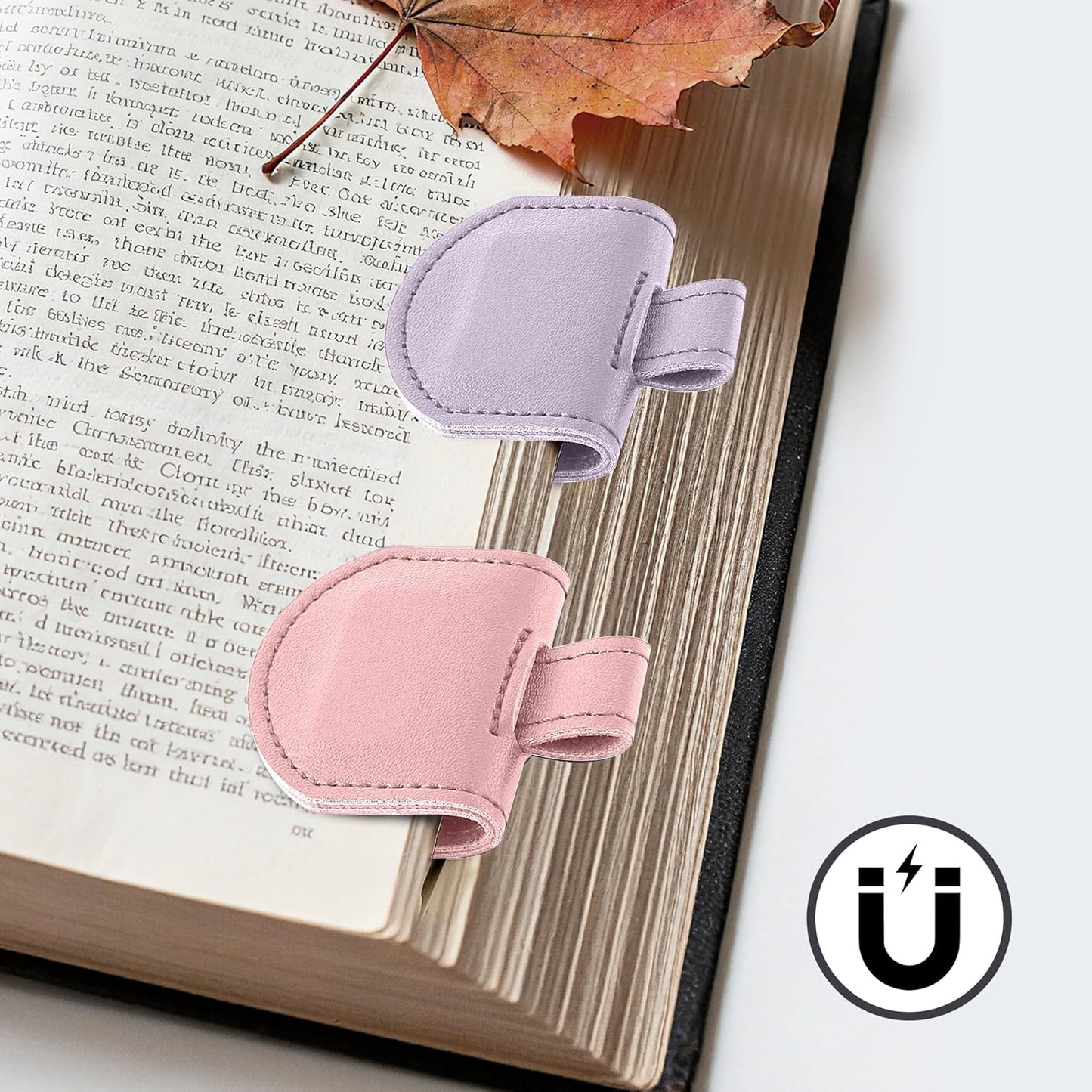 Magnetic Pen Loop Holder, Pencil Holder for Notebooks, Journals, Calendars, PU Leather 3 Pack