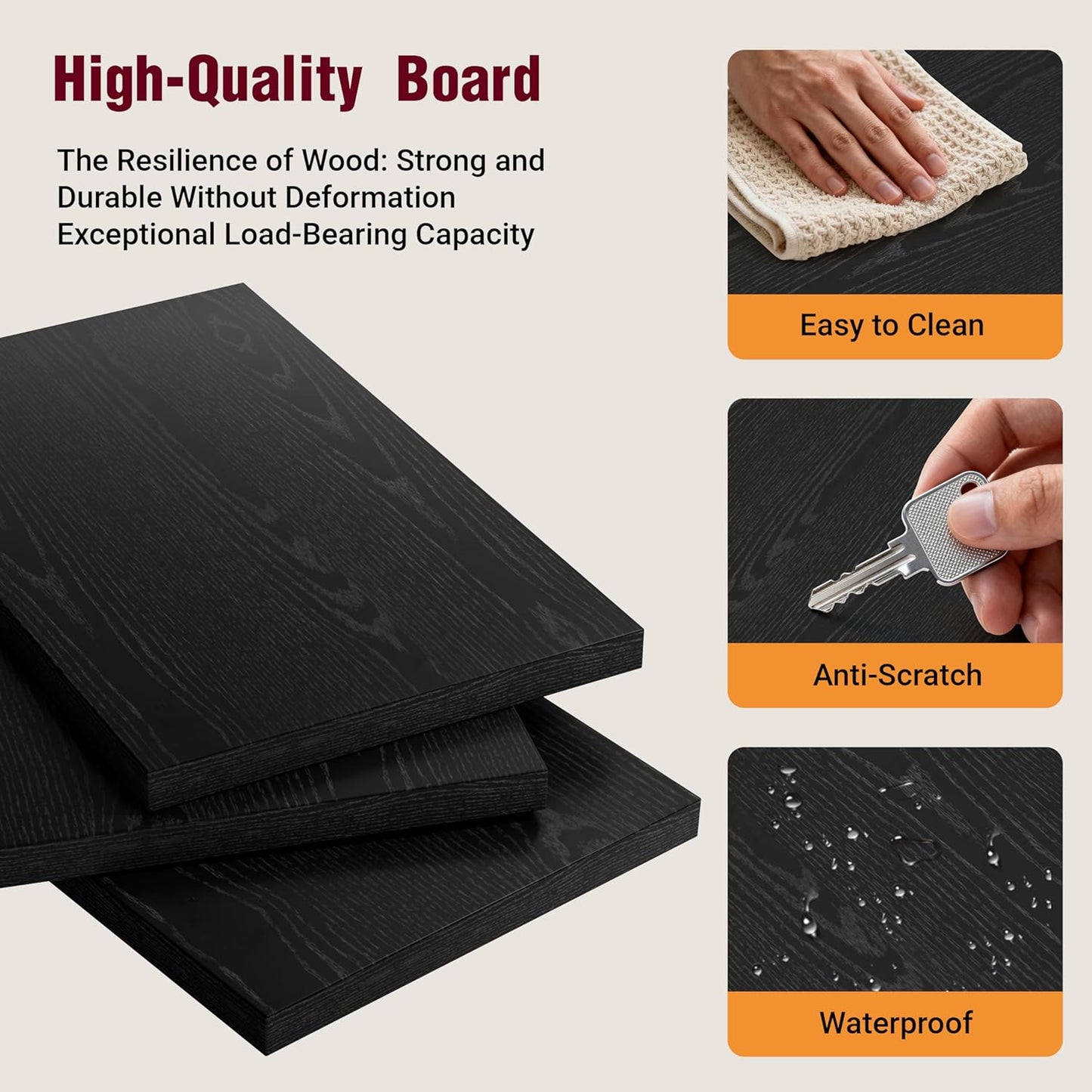 Book Shelf, Wooden Cube Storage Organizer with 11" Open Cubes, Stackable Modular Bookcase for Room Divider Storage, Bookshelf for Living Room, Bedroom, Office (Black, 5-Cube)