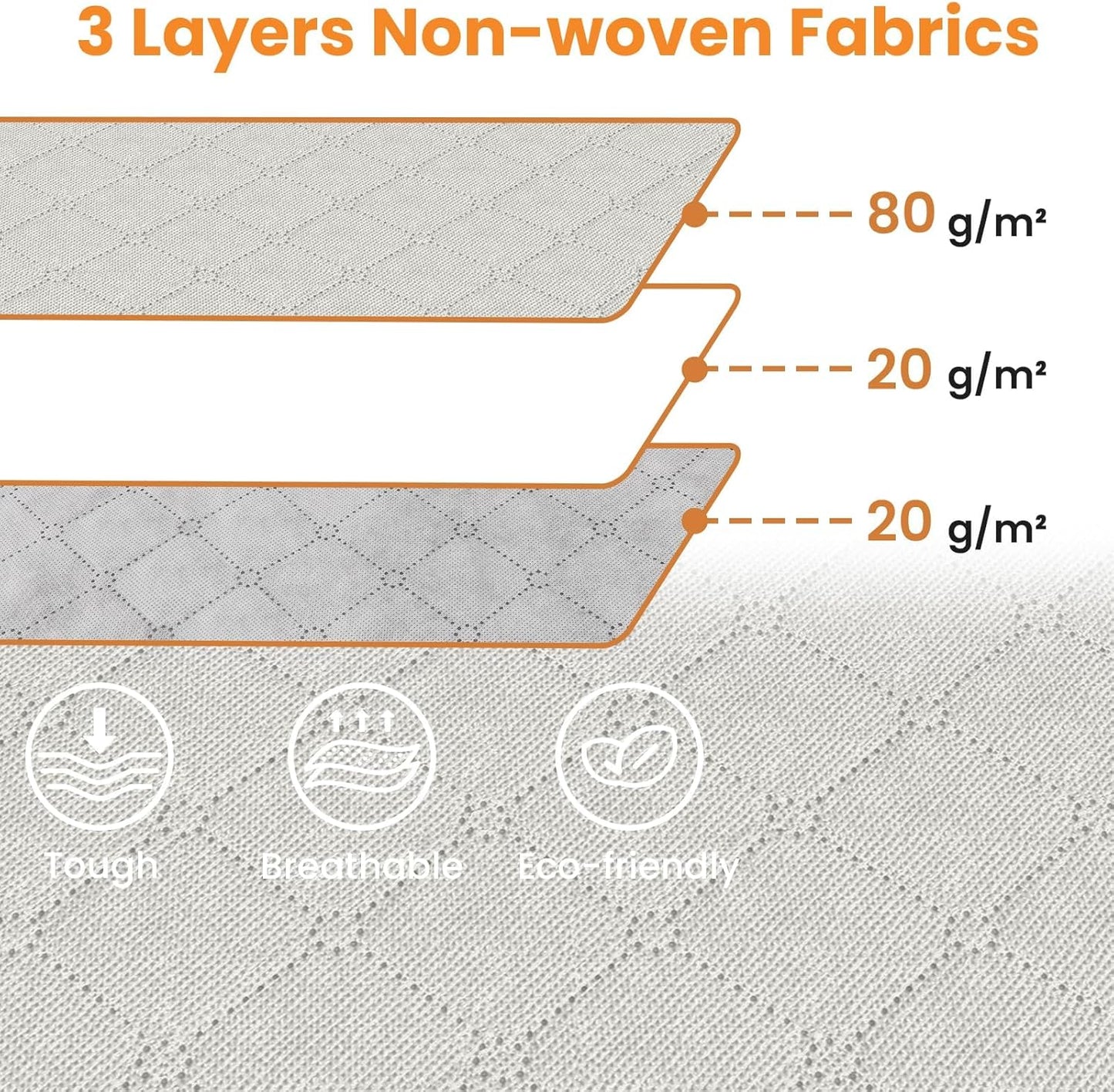 Fab totes 24 Gallons Clothes Storage, Foldable Thick Fabric Blanket Storage Bags, Containers for Organizing Bedroom, Closet, Clothing, Comforter, Organization with Handle (10 Pack,Ivory)