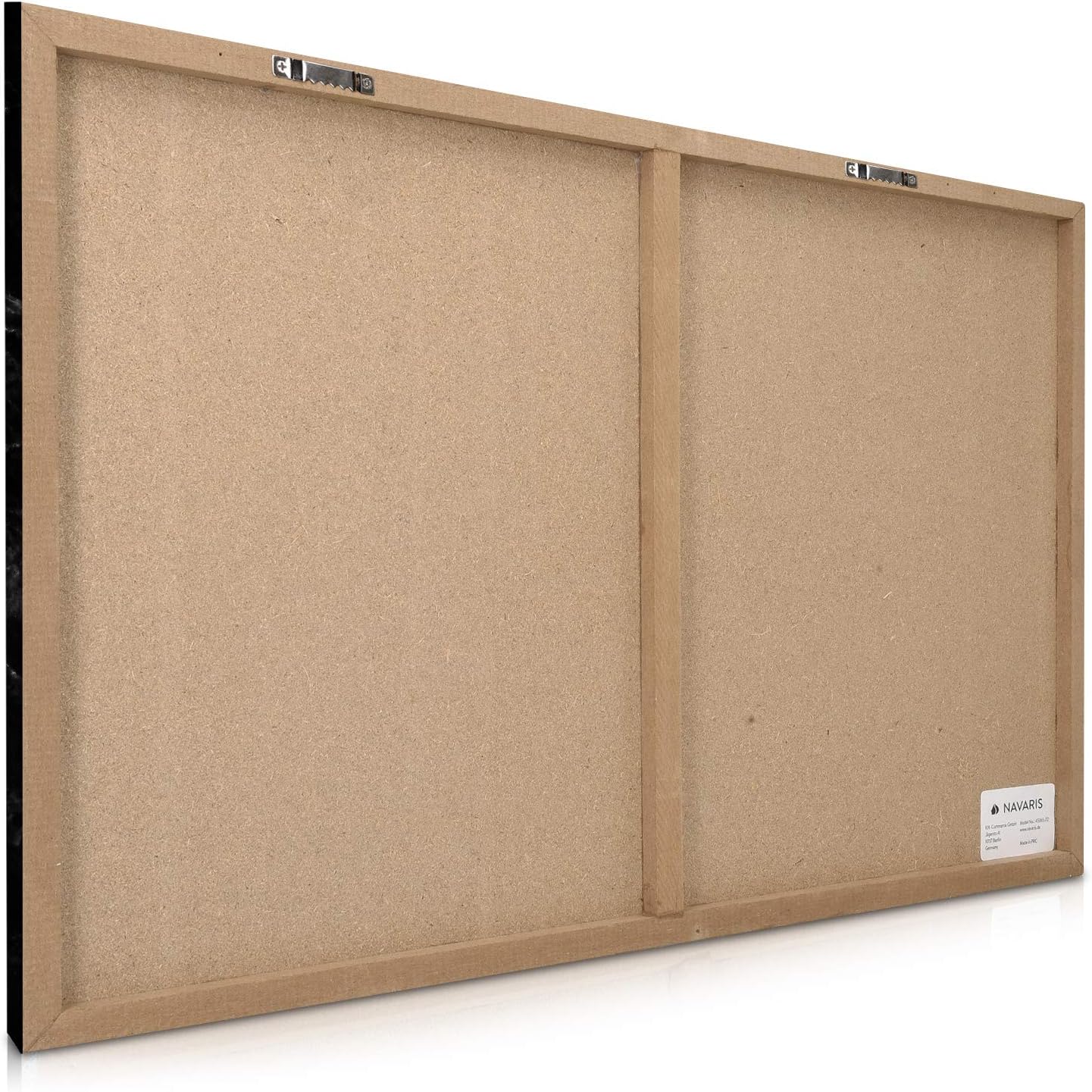 Navaris Magnetic Dry Erase Board - 16 x 24 inches Decorative White Board for Wall with Design, Includes 5 Magnets and Marker - Black Marble