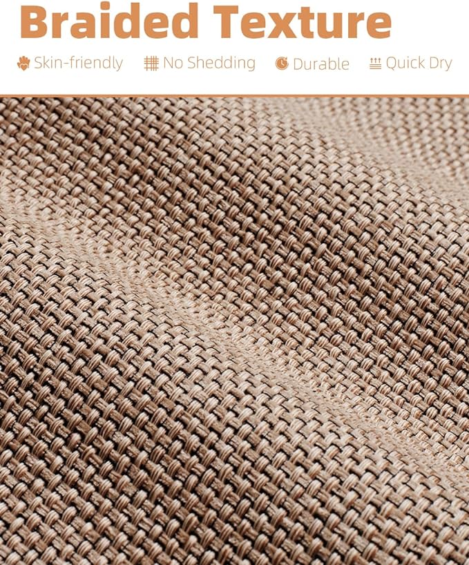 PADOOR Non-Slip Bath Mat With Rubber-Backing, Braided Absorbent Machine Washable Thin Rug, Quick Dry, Fits Under Door, for Bathroom Floor, 20''x32'' Beige