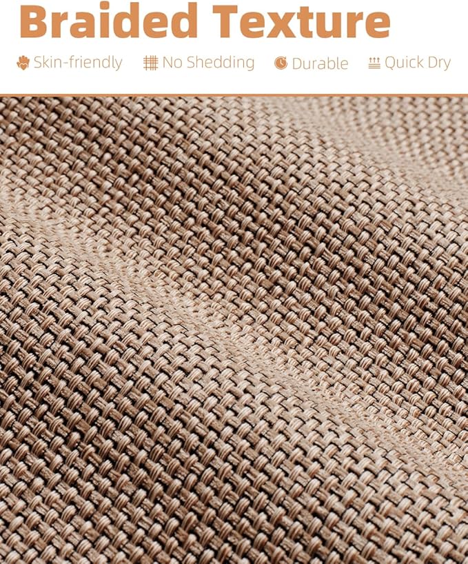 PADOOR Non-Slip Bath-Mats for Bathroom, Rubber-Backing Braided Absorbent Bathroom Mat Machine Washable Thin Bathroom Rugs Fit Under Door Quick Dry Bath Rugs for Floor, 17''x30'' Beige