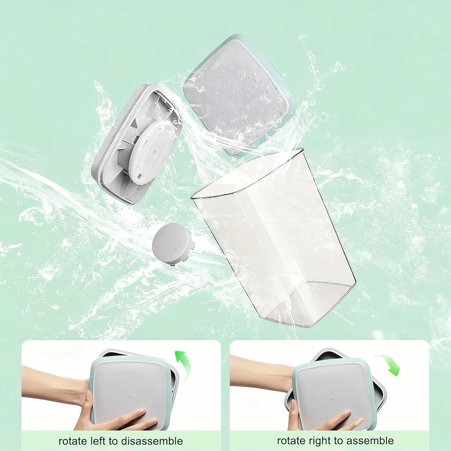 Airtight Food Storage Container with Pop Lid & 130ml Scoop, 4L/4.2qt *2 BPA-Free Cereal, Rice, Flour, Pasta & Snack Container, Stackable & Durable,Kitchen Pantry Organizer