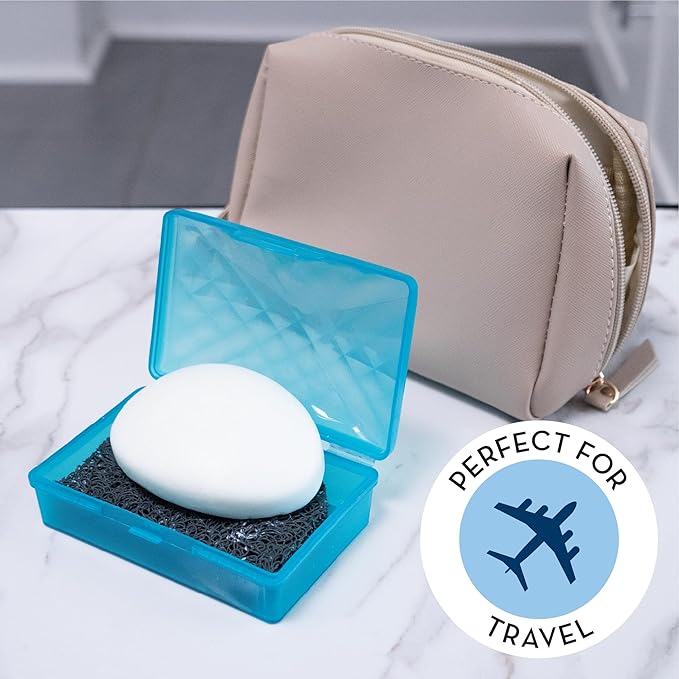 S&T INC. Bar Soap Holder for Kitchen, Bathroom, and Soap Dish, 6 Pack, Assorted, 2.9 inches by 4.4 inches