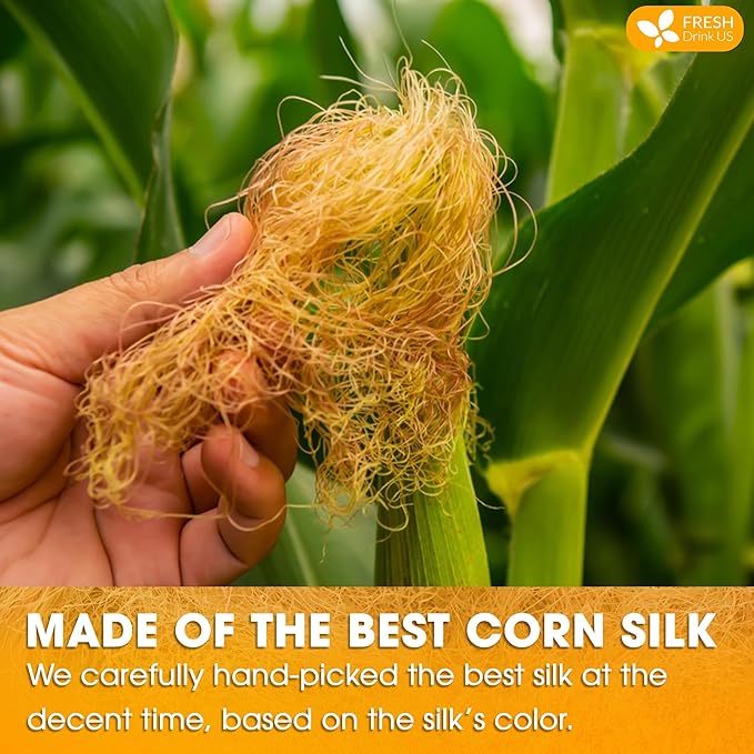 FreshDrinkUS, Premium 135 Tea Bags Corn Silk Tea, 100% Natural & Pure from Corn Silk. Herbal Tea. Clean Ingredients. Made with Natural Material Tea Bags. No Sugar, No Caffeine, Vegan.