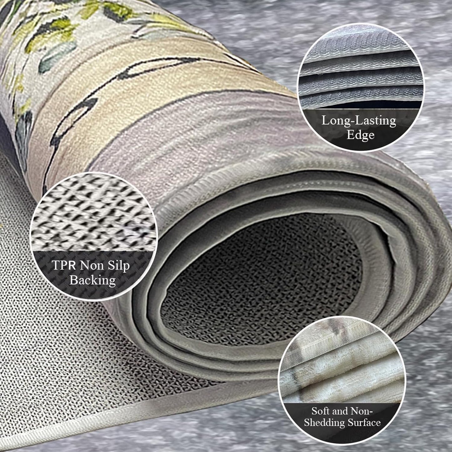 Farmhouse Laundry Room Rug Runner 24"X72" Non Slip Floor Carpet Runner Washable Farmhouse Kitchen Area Carpet for Office, Laundry, Sink, Home Bathroom, and Bedroom Decor