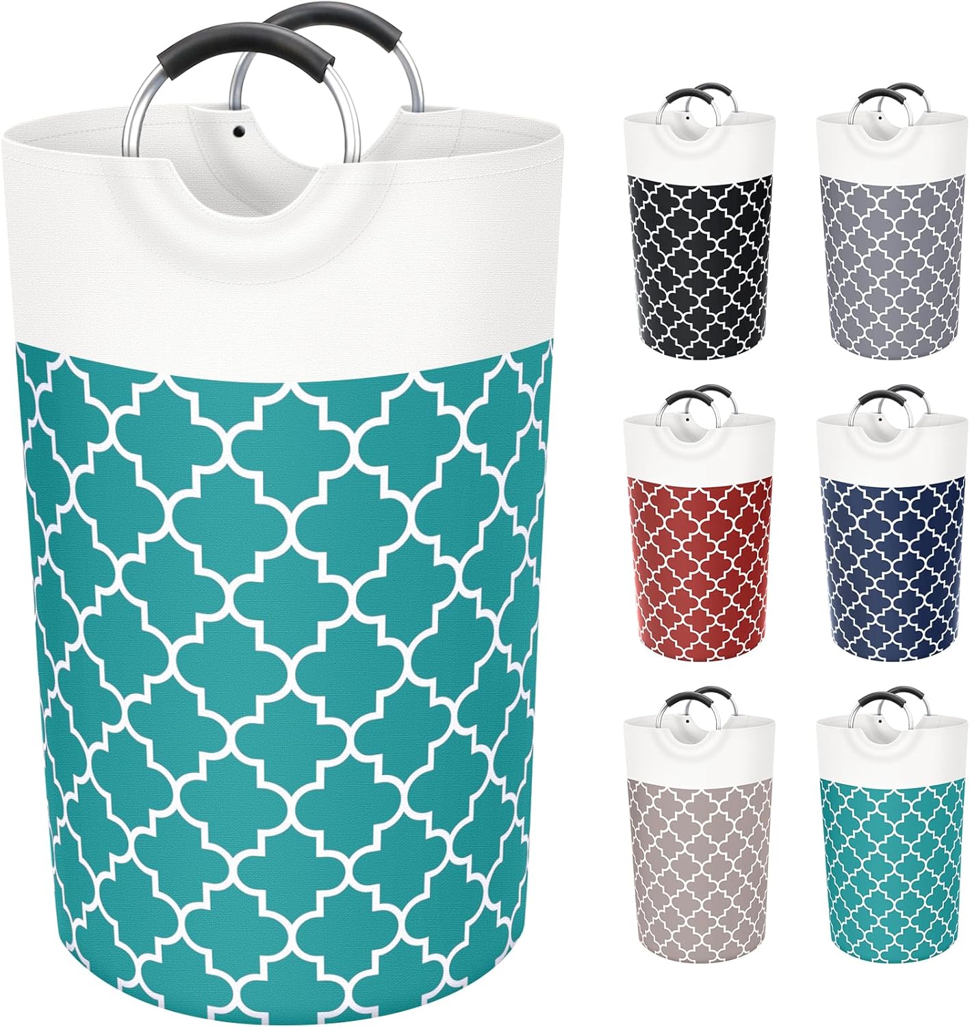 Large Laundry Basket Laundry Hamper Bag Washing Bin Clothes Bag Collapsible Tall With Handles Waterproof Travel Bathroom College Essentials Storage For College Dorm, Family (Green)82L