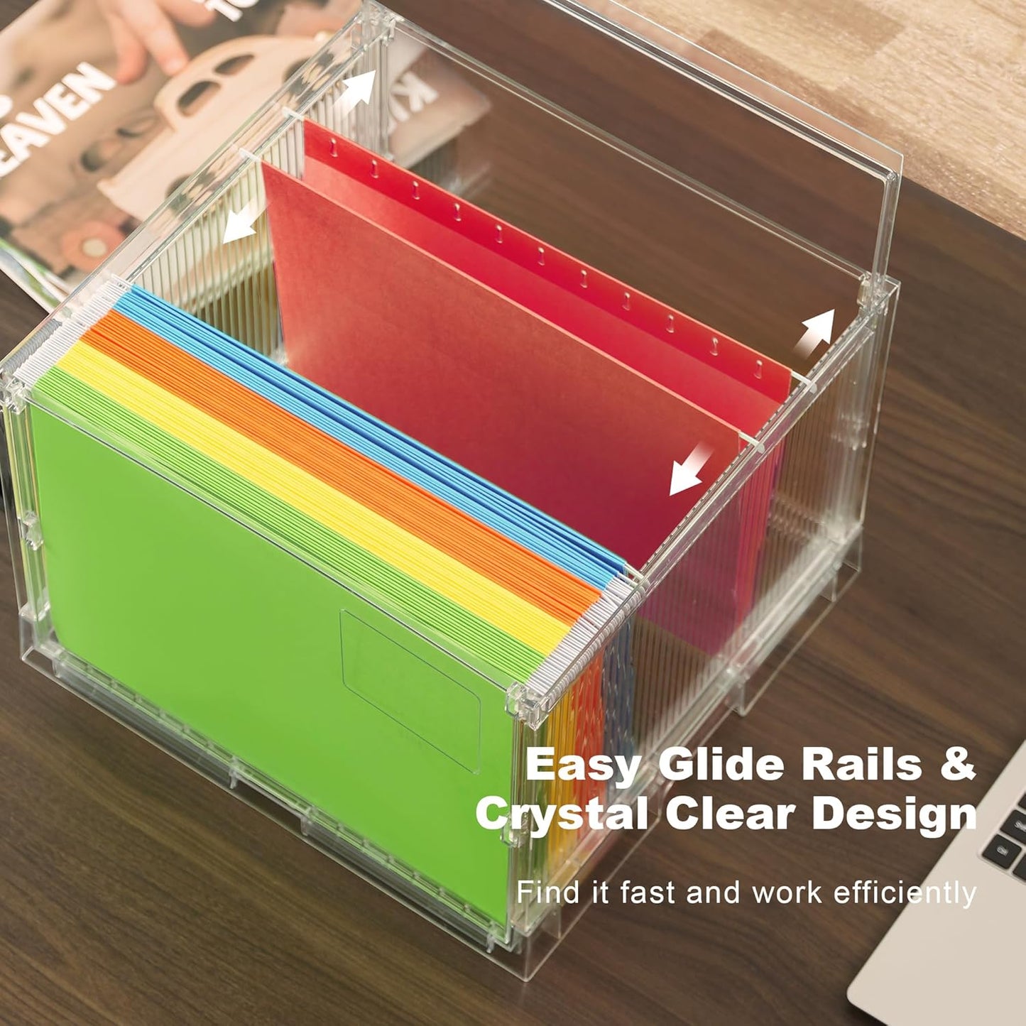 UMAIL File Box,Hanging File Organizer,Portable Storage Bins with Lids,Letter-size File Holder File Cabinet for Office/Home/Decor No Folders(3Pack)