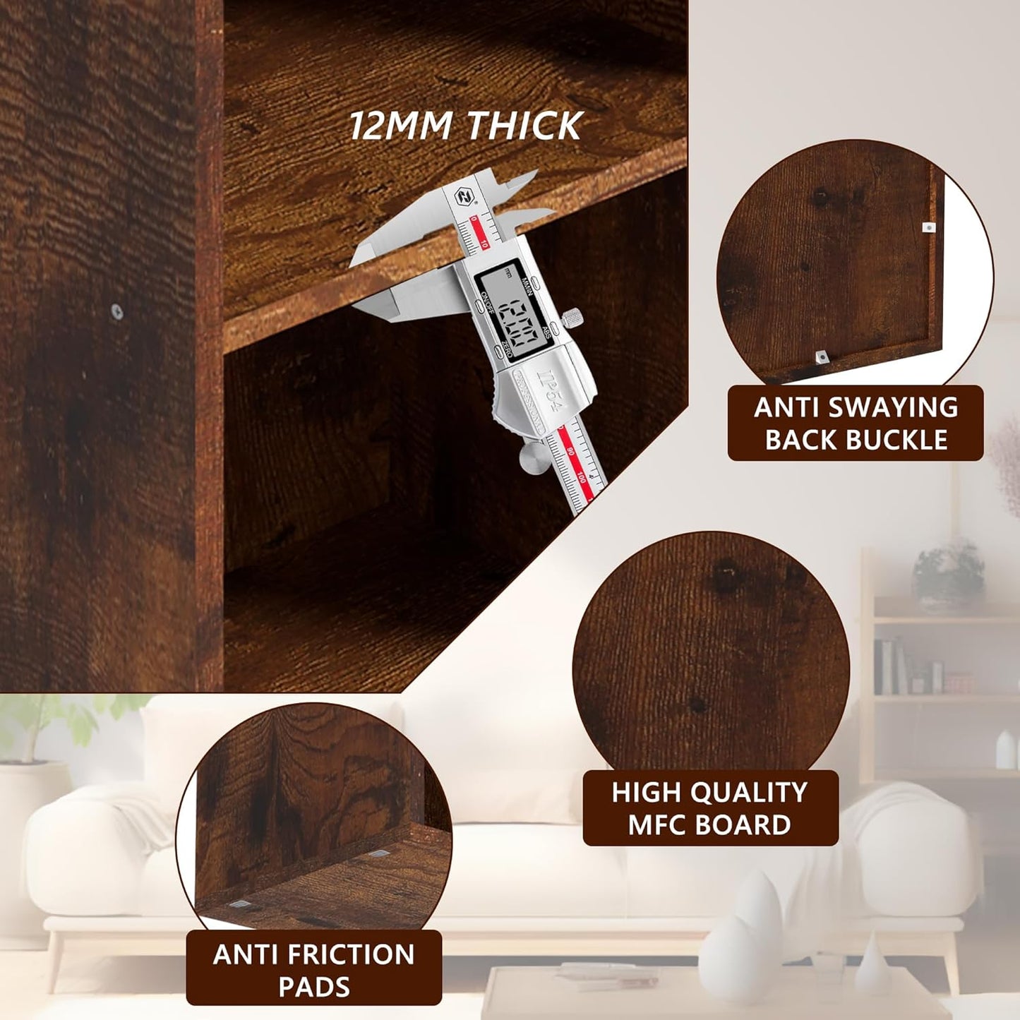 Wooden 2 Cube Storage Organizer, 2 Tier Storage Cubes Storage Display Cubby, Versatile Cubes Shelf and Cubby Organizer for Any Space (Retro Brown, 2 Cube-W(11.8inch)