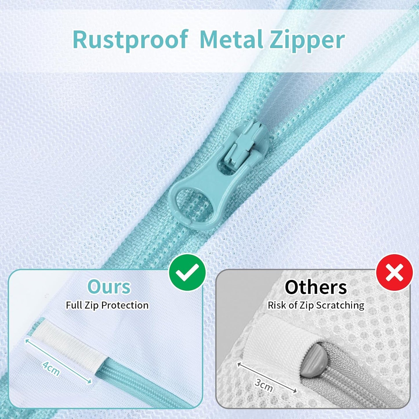 OTraki 12x16 Inch Mesh Laundry Bag 2 Pack Small Lingerie Sock Bag Washing Machine Soft Fine Mesh Zipper Laundry Bra Underwear Wash Bag for Home Travel White