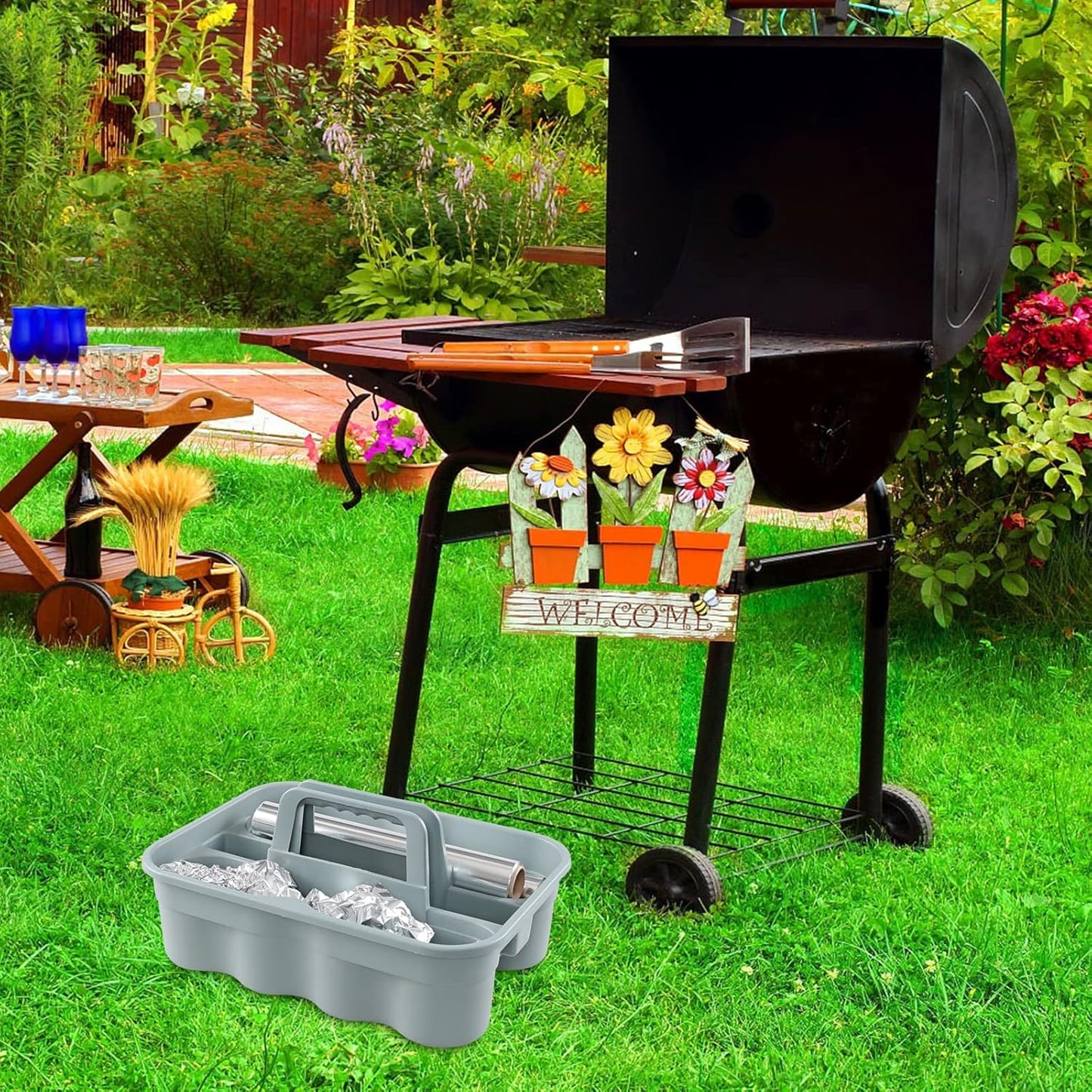 Plastic Cleaning Tote Caddy, Plastic Caddy with Handle, 6 Pack