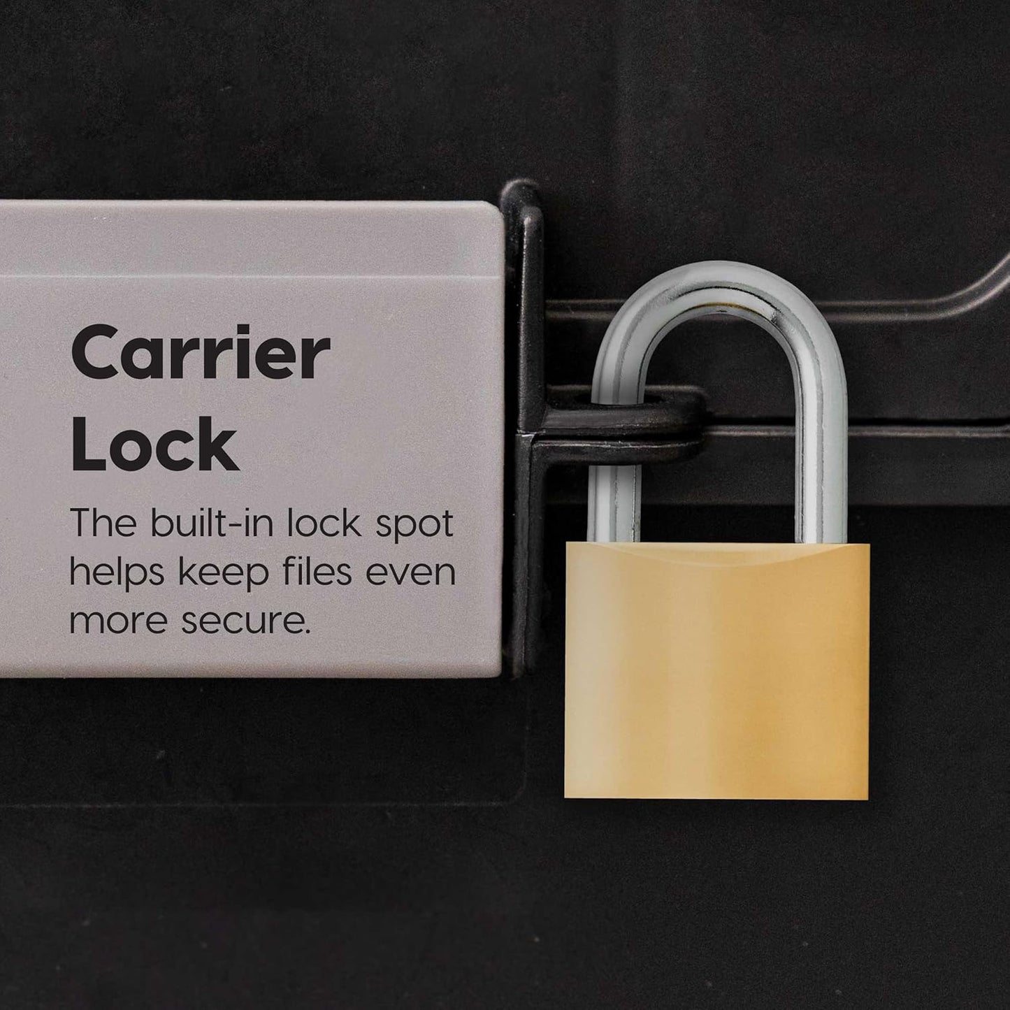 IRIS USA File Box with Lid File Organizer for Letter File w/Organizer-Lid, Plastic Mobile Filing Organizer, Water Resistant Document Box, Portable File Box with Handle, Secure Buckle, Lockable, Black