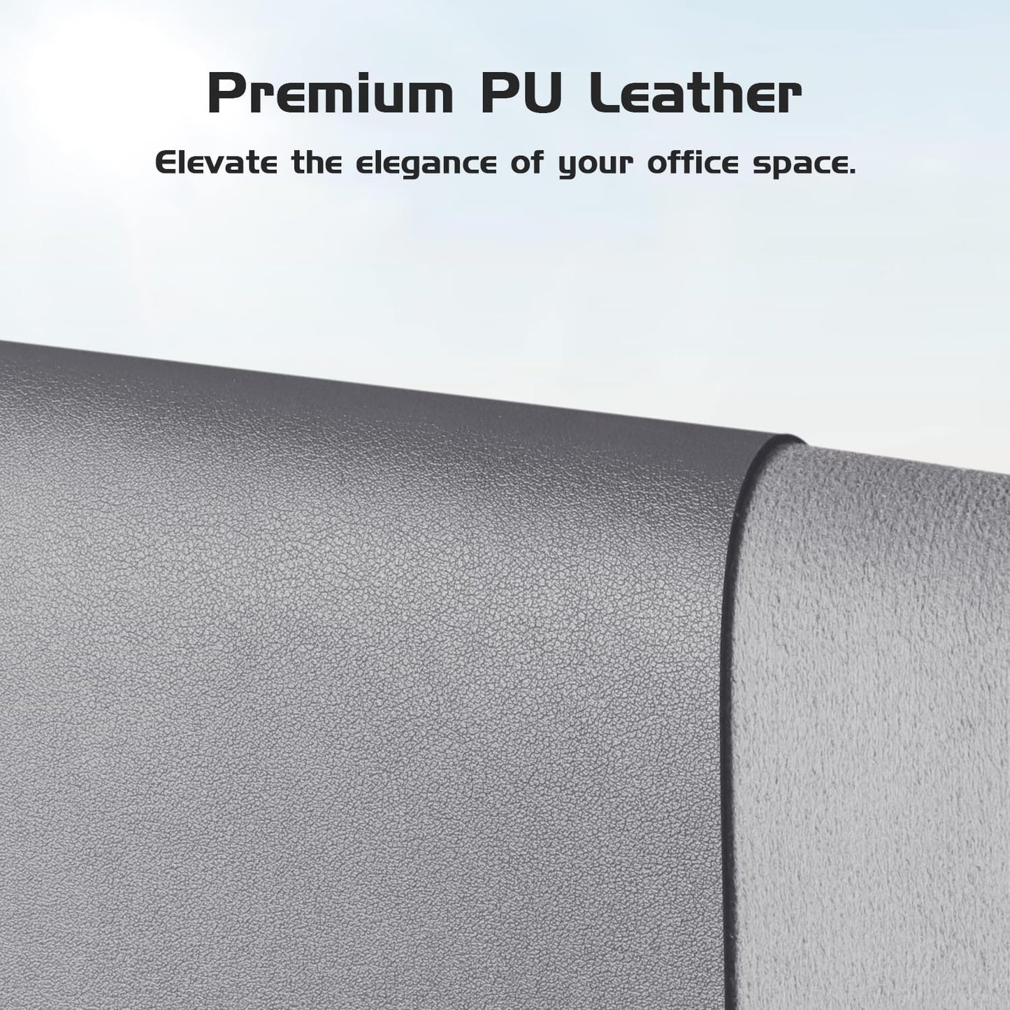 Aothia Leather Desk Pad Protector, Office Desk Mat, Large Mouse Pad, Laptop Desk Pad, Non-Slip PU Leather Desk Blotter, Waterproof Desk Writing Pad for Office and Home (Light Grey, 55" x 24")