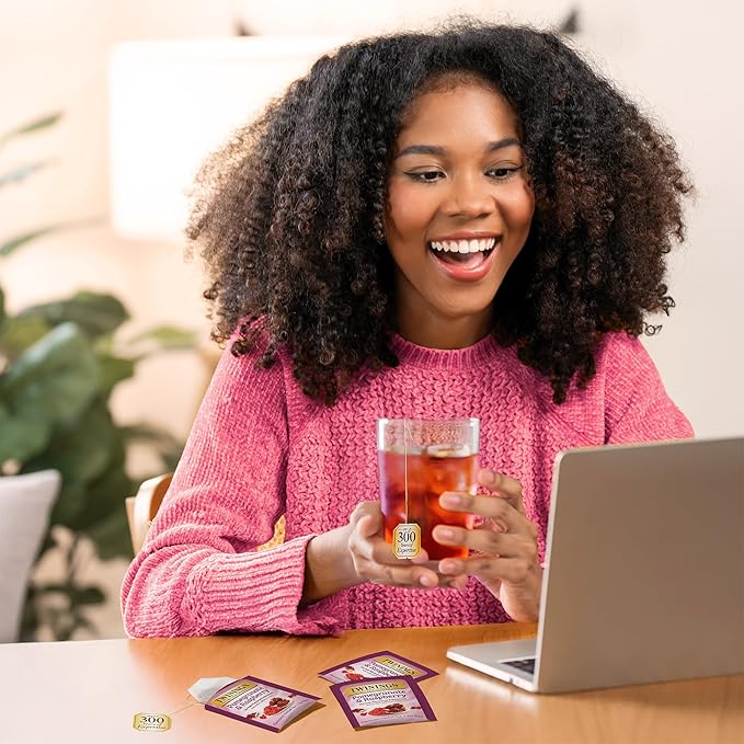 Twinings Pomegranate & Raspberry Herbal Tea Individually Wrapped Bags, 20 Count (Pack of 1), Naturally Caffeine-Free, Enjoy Hot or Iced, 20 Teabags