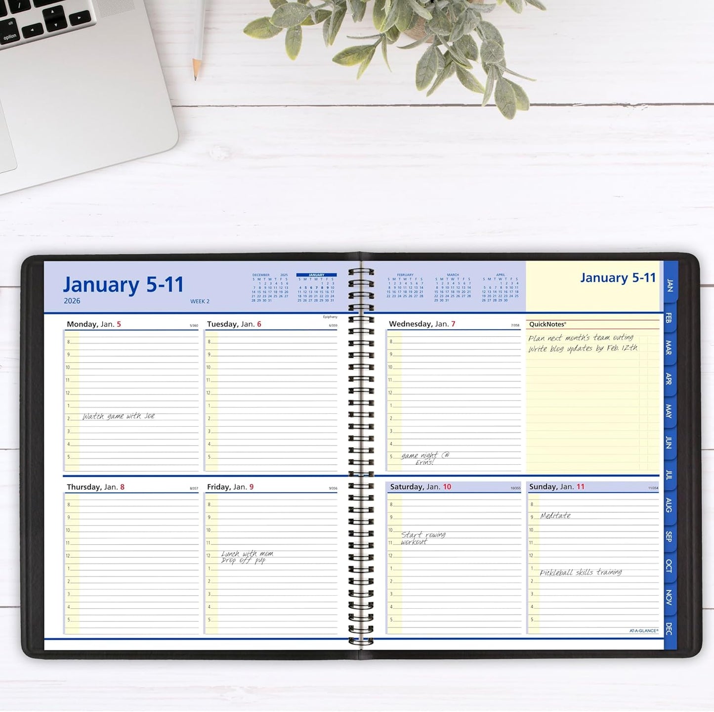 AT-A-GLANCE 2026 Appointment Book Planner, Weekly & Monthly, 8" x 10", Large, QuickNotes, Black (76010526)