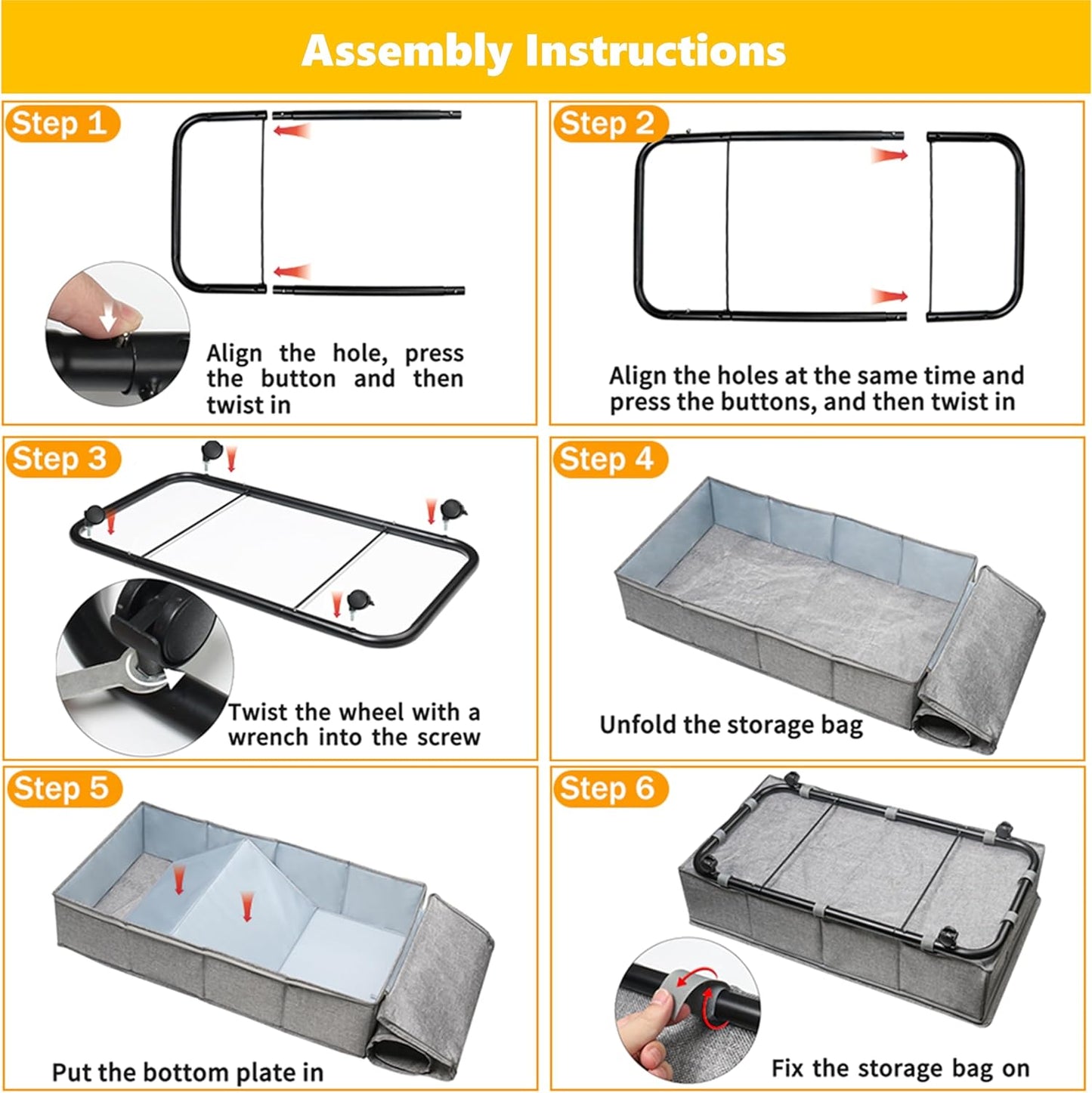 Large Sturdy Under Bed Storage with Wheels, 2 Pack 50L Rolling Underbed Storage Bins, Under Bed Containers Drawer with Metal Bottom Support, Bedroom Organizer with Lids for Clothes, Shoes, Blankets