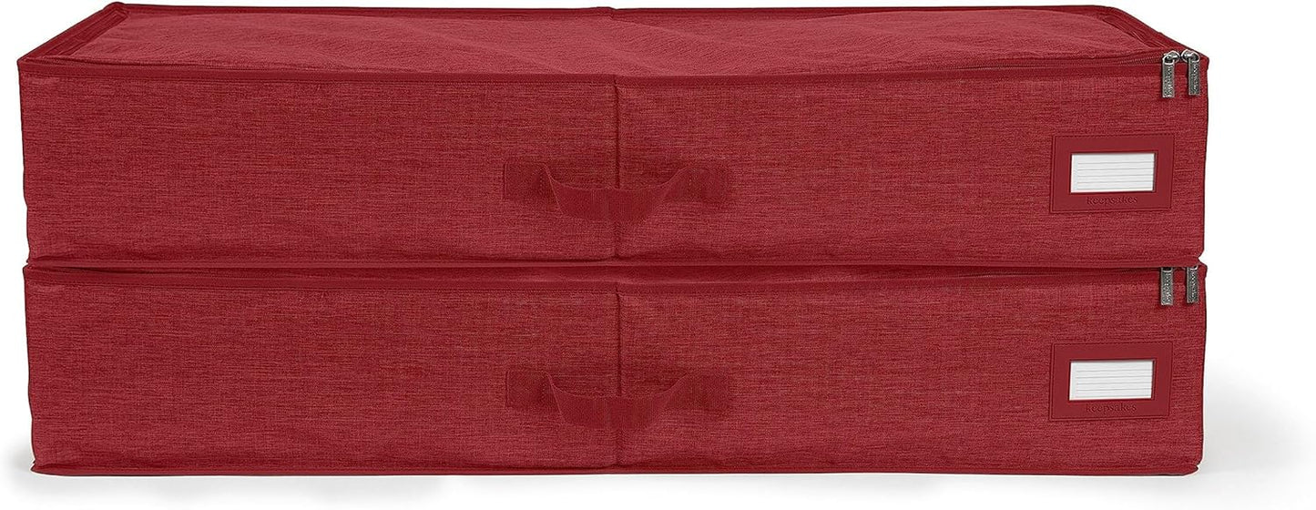 Covermates Keepsakes - Underbed Storage Bag - ID Window - Reinforced Handles - Indoor Storage, Red Heather