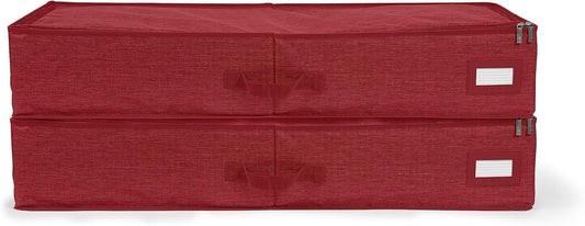 Covermates Keepsakes - Underbed Storage Bag - ID Window - Reinforced Handles - Indoor Storage, Red Heather