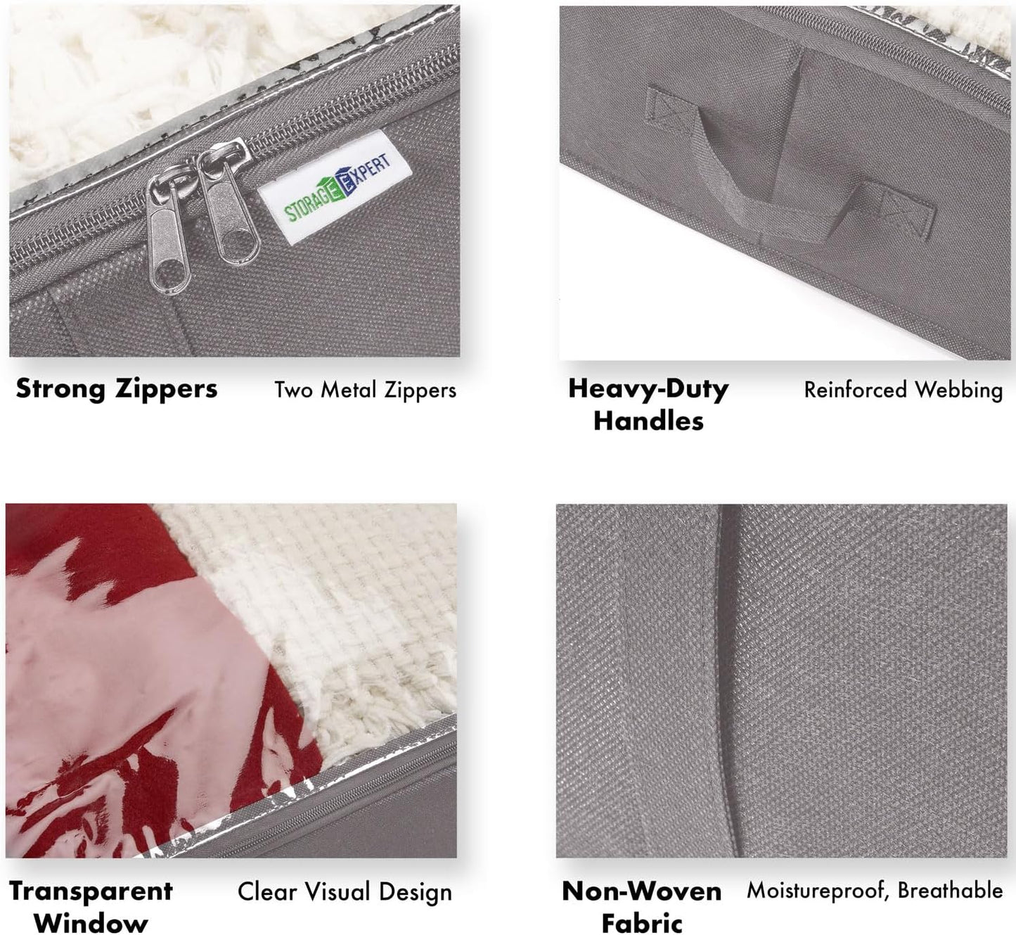 Closet Organizers and Storage - Maximize Space with Under Bed Storage Containers & Clothes Storage - Ideal Closet Organizer, Toy Storage Organizer & Underbed Storage (Grey, 4 Pack)