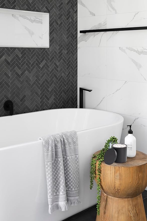 Cotton Swab Holder, Qtip Holder Dispenser with Lid, Resin Bathroom Containers,Vanity Storage Jars Organizer for Cotton Ball, Floss, Bath Salts, Bathroom Accessories, Matte Black