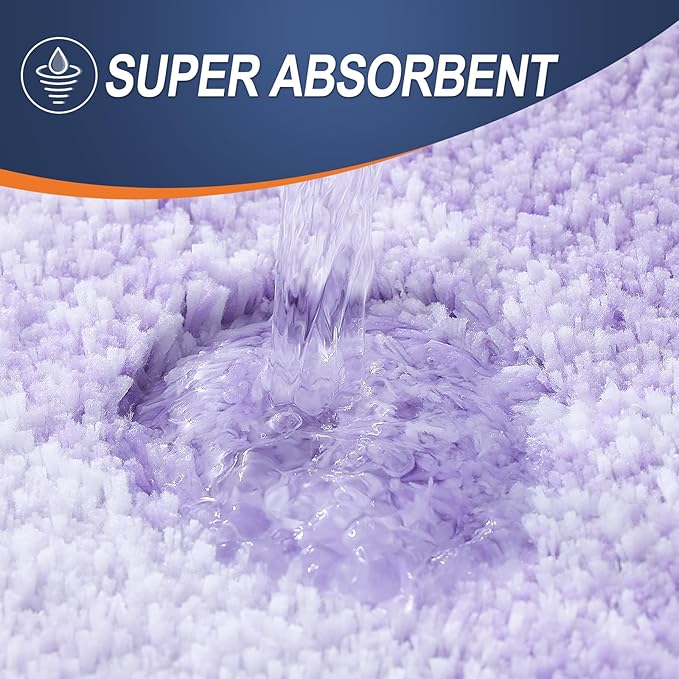 OLANLY Bathroom Rugs Mat 24x16, Extra Soft Absorbent Microfiber Bath Rugs, Rubber Backing, Quick Dry, Machine Washable Bath Mat for Bathroom Floor, Tub and Shower, Home Decor Accessories, Light Purple