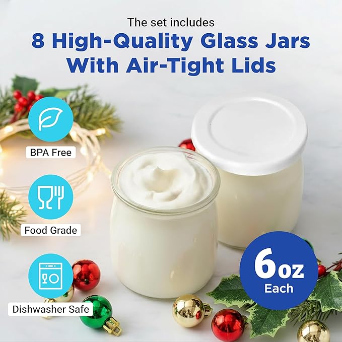 Ultimate Probiotic Yogurt Maker with Adjustable Temperature & Time Control - Make Trillions of Live Probiotics & Get Better Gut Health - ULTIMATE LIFETIME WARRANTY - Wellness Gifts for Men & Women