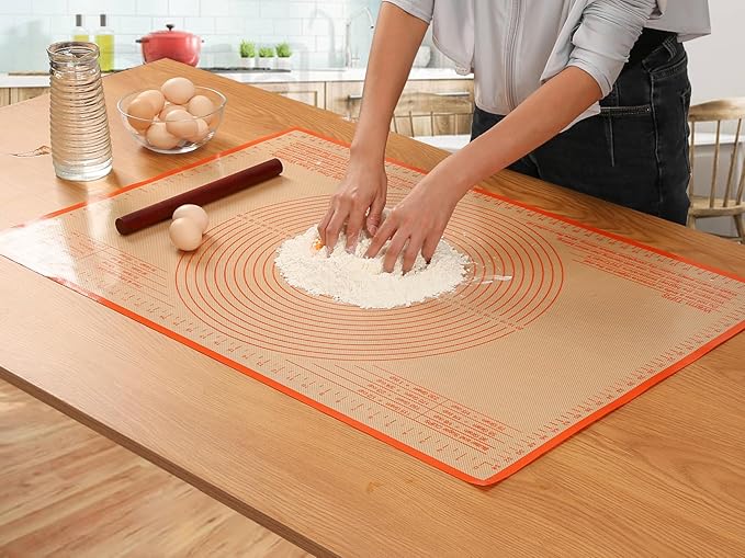 Silicone Pastry Mat 36x24 Inch - Nonstick Baking Mat Perfect for Dough, Pastry, Pie Crust, Fondant, Bread, Cookies, Pasta, Pizza