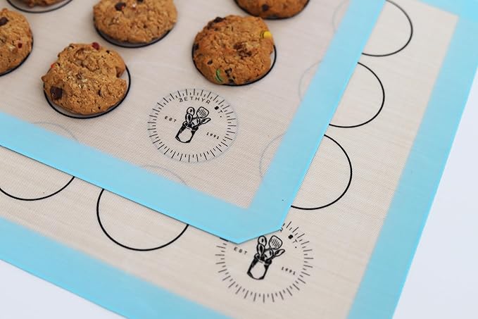 Silicone Baking Mats for Cookies, 3/4 Baking mat size, 3 Pack, Non-Stick, Food Safe Oven Safe All Purpose Liners for baking sheets - Easy Clean, Mess-Free Baking Sheet Liners (13.7 x 19.5 In)