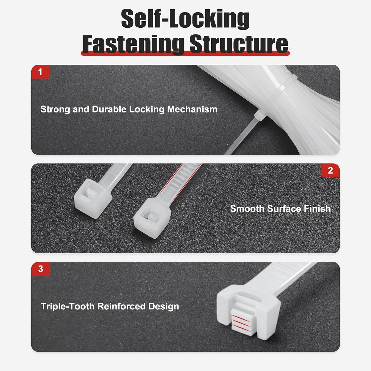 APIELE Cable Zip Ties 600 Pack WHITE Assorted Sizes 4 6 8 10 12 inch Multi-Purpose Self-Locking Nylon Cable UV Resistant Wire Ties for Indoor & Outdoor Home Office Garden Workshop