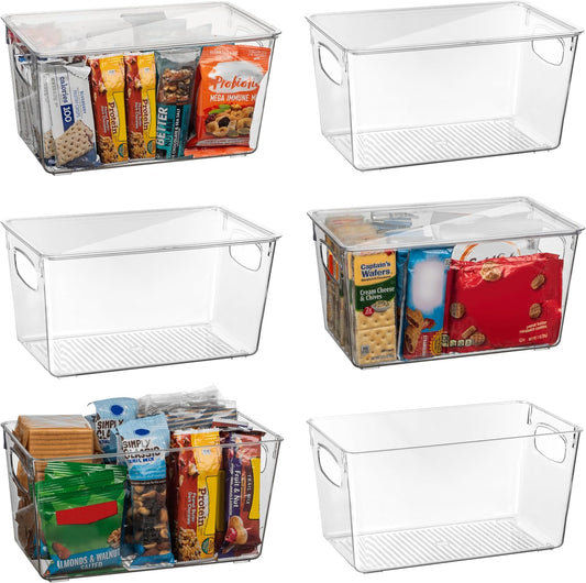 ClearSpace Plastic Pantry Organization and Storage Bins with Lids – Perfect Kitchen Organization or Kitchen Storage – Fridge Organizer, Refrigerator Organizer Bins, Cabinet Organizers