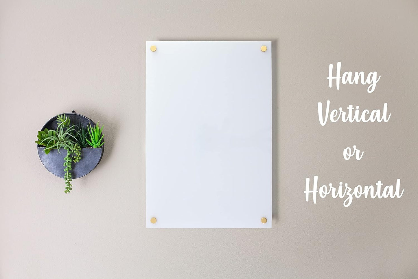 Acrylic Dry Erase Board for Wall with Stylish Border - Shipped Next Day, Made in USA, Non-Magnetic Whiteboard, Wall Mounted Board, Easy to Clean (White - 18x24)