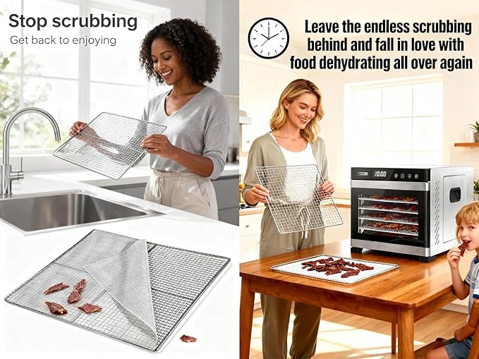 Mesh Silicone Dehydrator Sheets, 10x11 in 10 Pcs/Sets for Food Dehydrator & Freeze Dryer (10x11 INCH Mesh Silicone Dehtdrator Sheet)