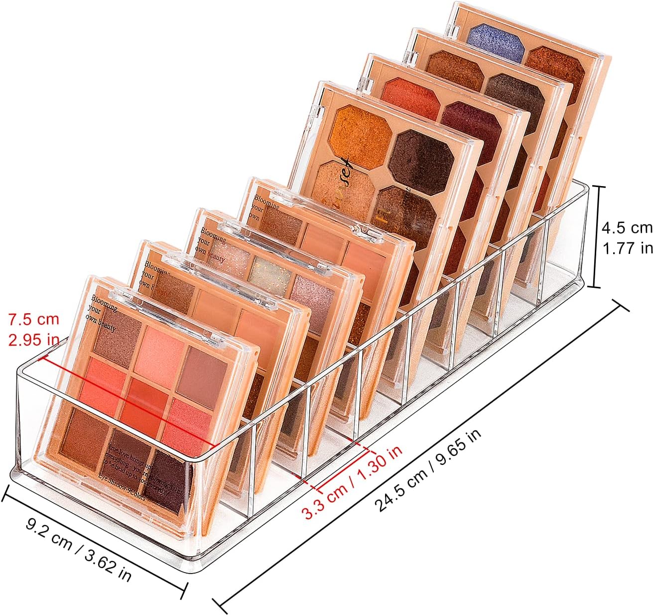 JessLab Acrylic Organizers, Bathroom Organizer for Drawer, Cosmetic Display Cases for Vanity, Countertop, Desk, Kitchen, and Makeup Storage, 8-Section