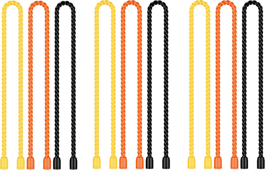 9 Pack 12-Inch Silicone Cable Ties - Reusable, Bendable Rubber Twist Ties to Organize & Bundle Cords, Wires (3 Colors)