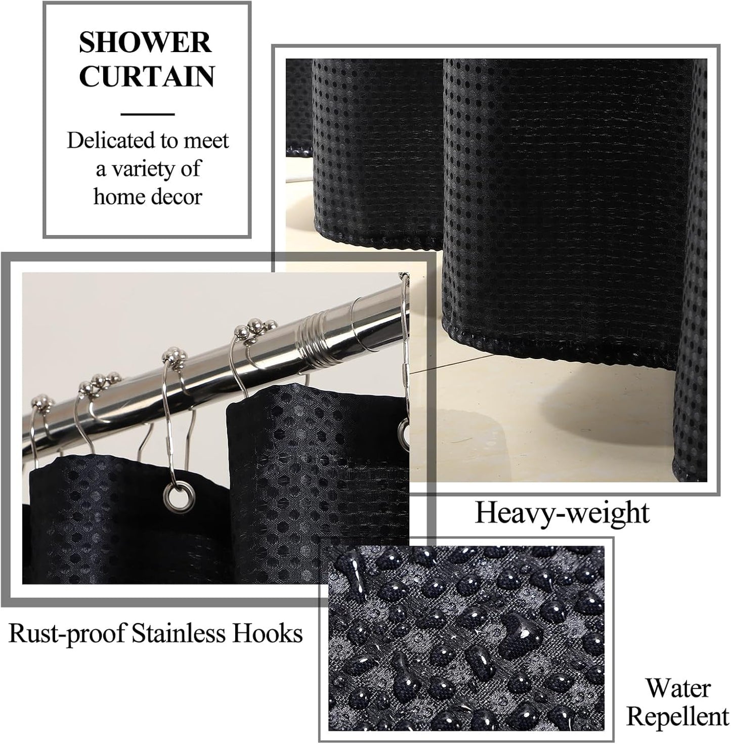 21 Pcs Bathroom Accessory Set with Waterproof Shower Curtain and Non Slip Mat,Resin Bath Set with Toothbrush Holder and Lotion Soap Dispenser,Bathroom Countertop Organizer Set for Home Apartment