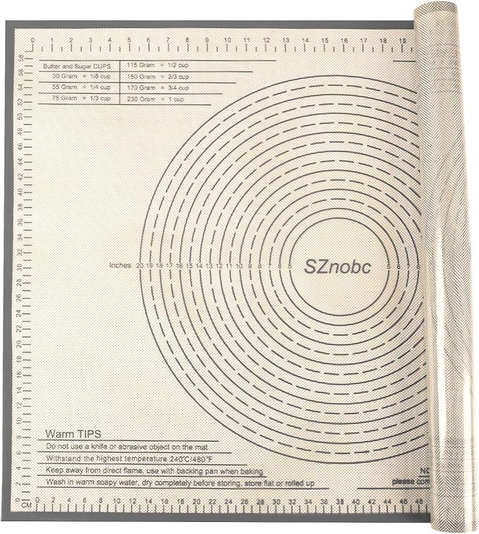 Extra Large Silicone Pastry Mat 34x26 Inch - Nonstick Baking Mats with Measurements, Great for Dough Rolling, Pastry, Pie Crust, Fondant, Cookies, Bread, Pasta, Pizza, Counter Mat