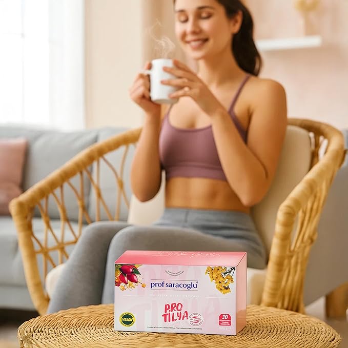 Prof Saracoglu Pro Tilya Mixed Herbal Tea - Detox & Digestive Support Herbal Tea, Raw Detox Organic Tea Blend, 20 Individual Tea Bags, Resealable Box & Metabolism Support Tea